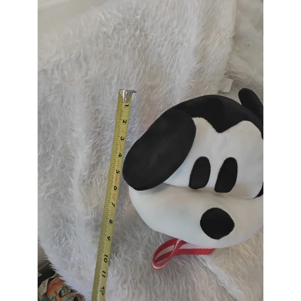 Disney Mickey Mouse Plush Head Mini Backpack Red White Striped Straps Kids